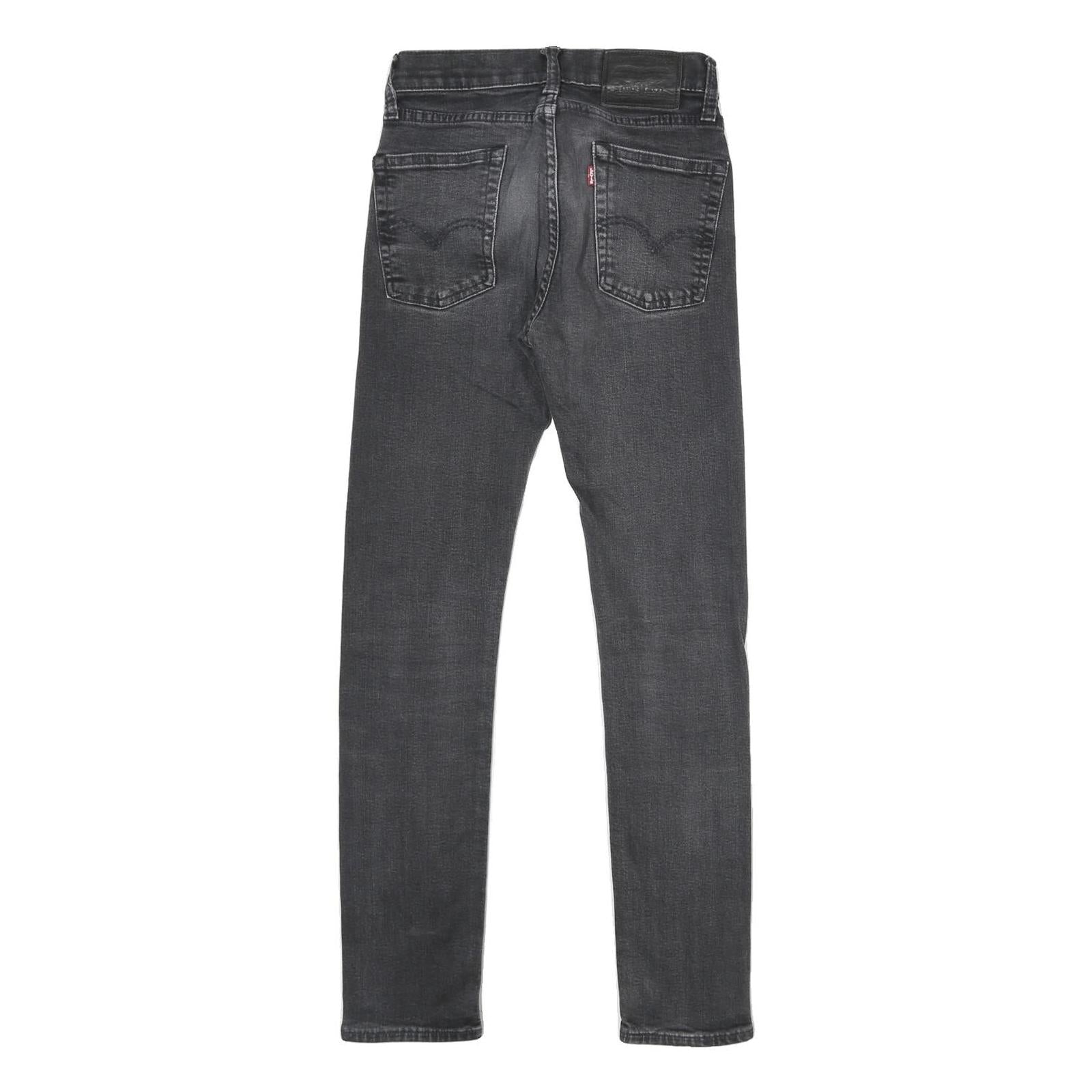 LEVI'S 510 BIG E Mens Jeans Black Slim Skinny Denim Medium W27 L32 Slim Fit Zip