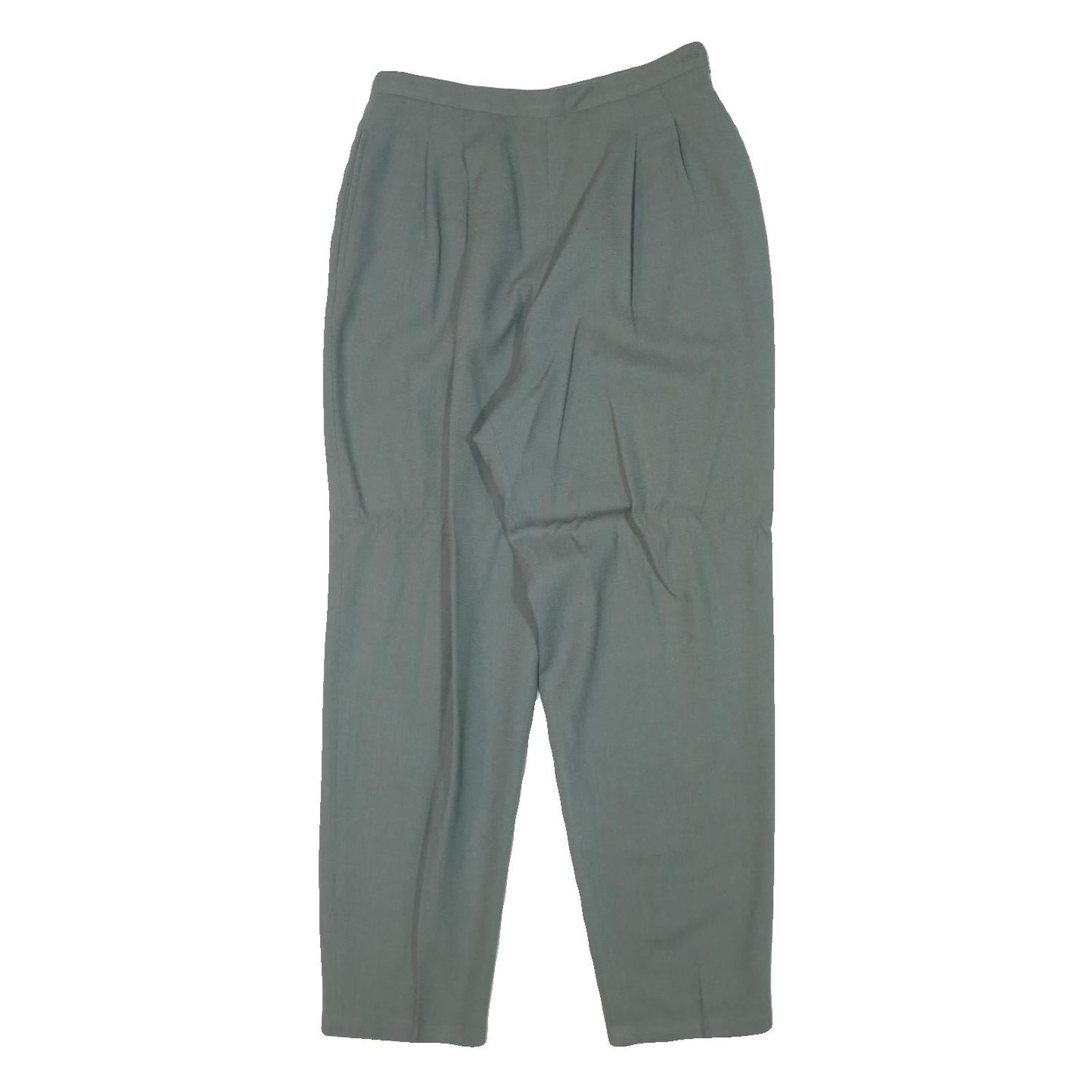 JONES NEW YORK Womens Wool Blend Grey Relaxed Straight Trousers W27 L27 Classic