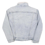 LEVI'S Womens Blue Sherpa Lined Denim Jacket XS Cotton Blend Button Closure