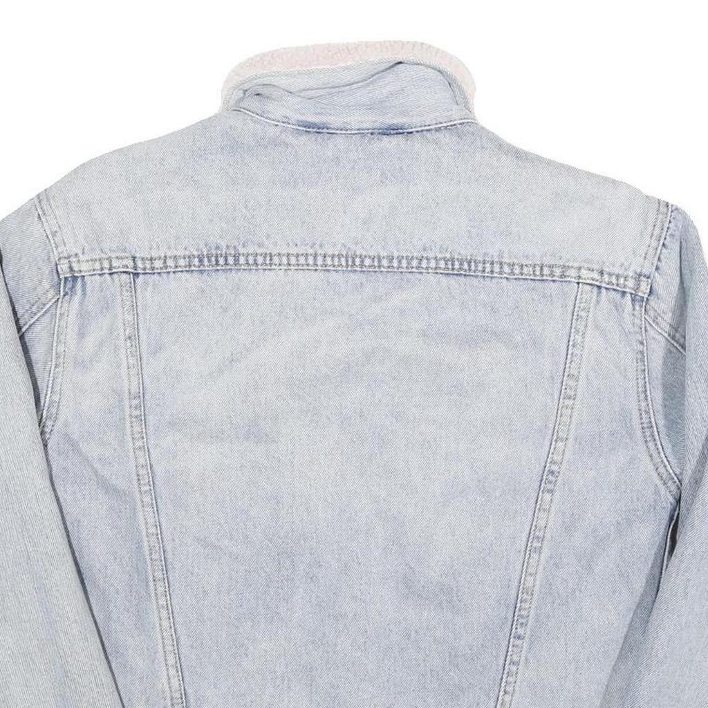 LEVI'S Womens Blue Sherpa Lined Denim Jacket XS Cotton Blend Button Closure