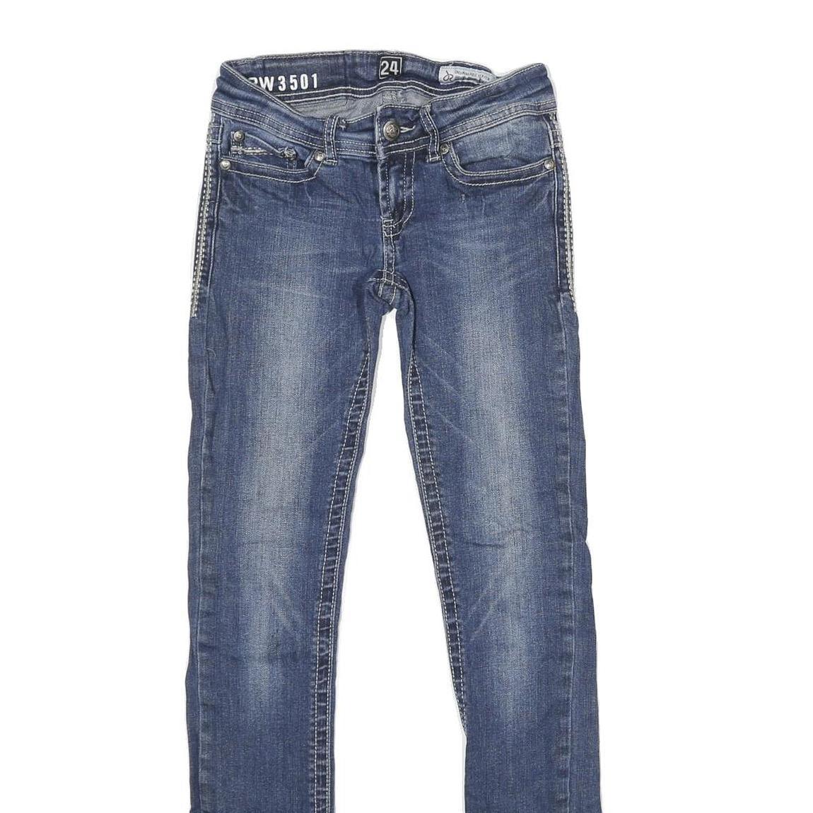 J RAG Womens Jeans Blue Slim Skinny Denim Medium W24 L30 Stylish Embellished