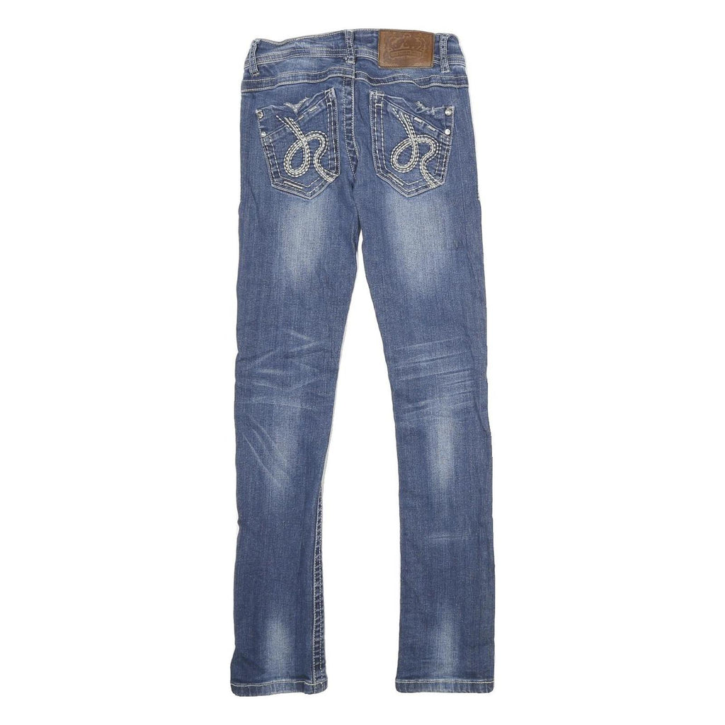 J RAG Womens Jeans Blue Slim Skinny Denim Medium W24 L30 Stylish Embellished