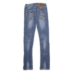 J RAG Womens Jeans Blue Slim Skinny Denim Medium W24 L30 Stylish Embellished