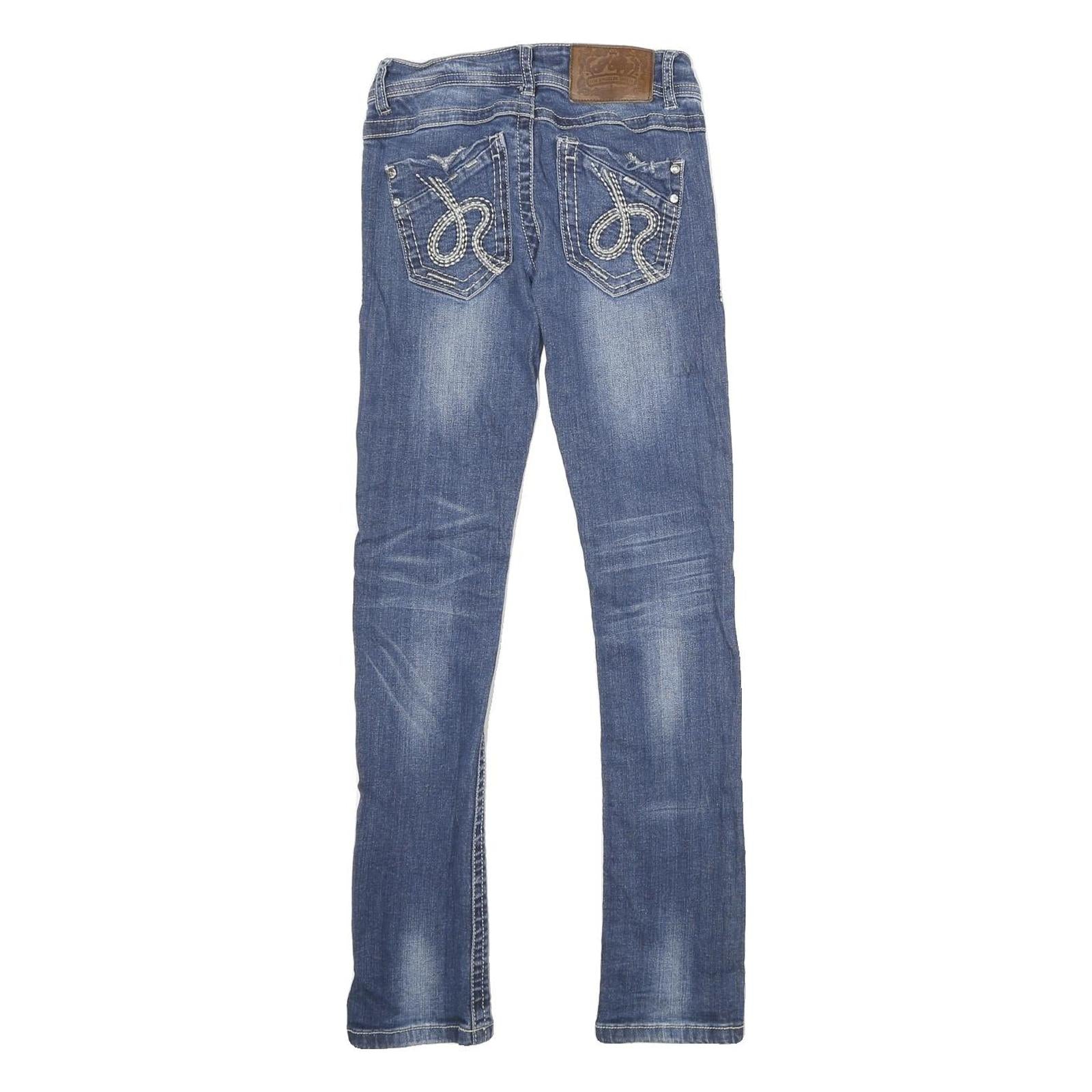 J RAG Womens Jeans Blue Slim Skinny Denim Medium W24 L30 Stylish Embellished