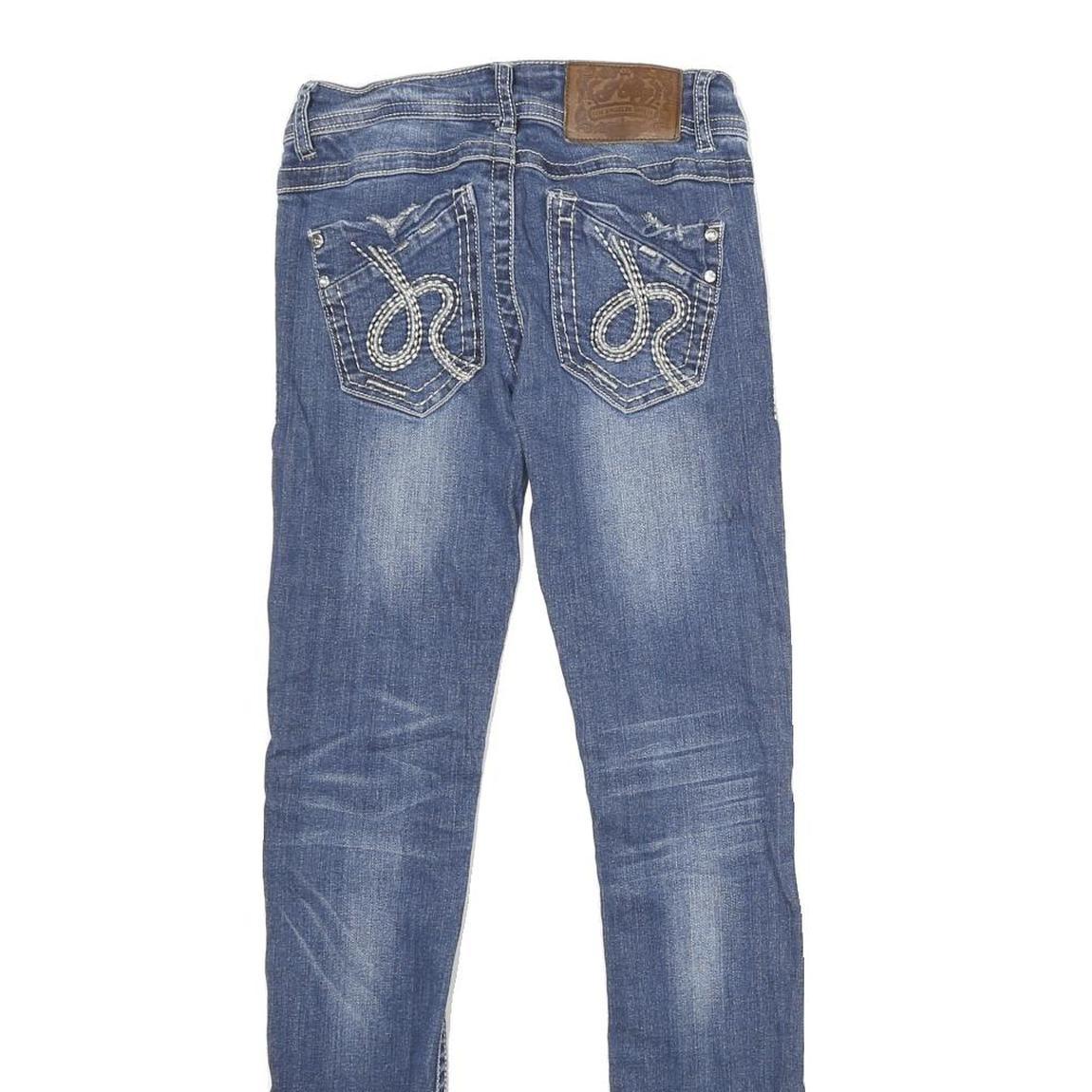 J RAG Womens Jeans Blue Slim Skinny Denim Medium W24 L30 Stylish Embellished