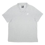 NIKE Mens Grey Short Sleeve Plain XL Cotton Polo Shirt Casual Sportswear