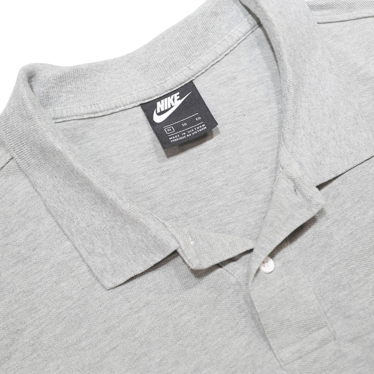 NIKE Mens Grey Short Sleeve Plain XL Cotton Polo Shirt Casual Sportswear