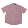 CHAPS Mens Red & White Check Shirt XL Cotton Blend Button-Down Collar Short