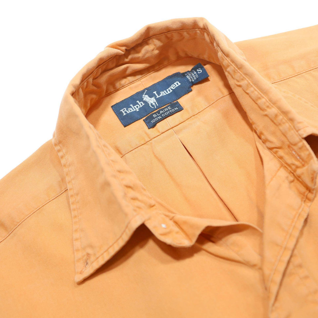 RALPH LAUREN Mens Orange Cotton Shirt S Classic Long Sleeve Casual