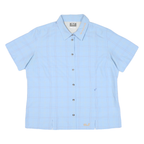 JACK WOLFSKIN Womens Blue Checked Shirt 2XL Travel Outdoor Casual Button Up
