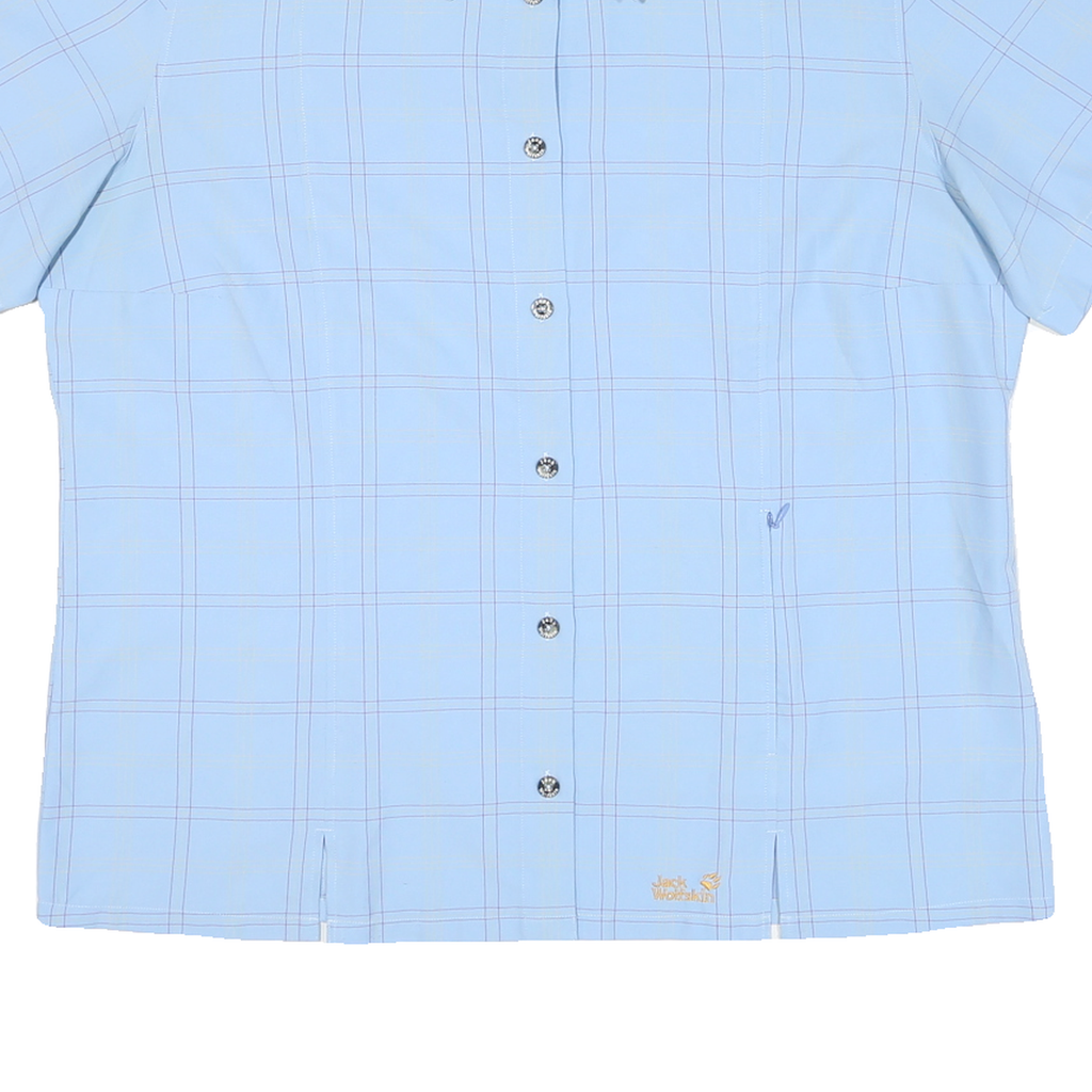 JACK WOLFSKIN Womens Blue Checked Shirt 2XL Travel Outdoor Casual Button Up