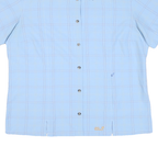 JACK WOLFSKIN Womens Blue Checked Shirt 2XL Travel Outdoor Casual Button Up