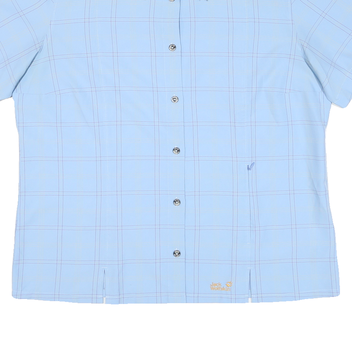 JACK WOLFSKIN Womens Blue Checked Shirt 2XL Travel Outdoor Casual Button Up