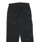 CARHARTT Mens Regular Fit Black Denim Paint Splatter Jeans W32 L32 Work Wear