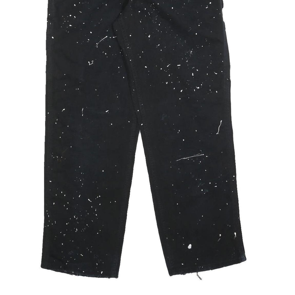 CARHARTT Mens Regular Fit Black Denim Paint Splatter Jeans W32 L32 Work Wear