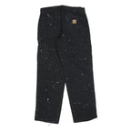CARHARTT Mens Regular Fit Black Denim Paint Splatter Jeans W32 L32 Work Wear