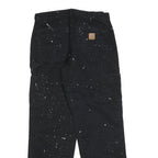 CARHARTT Mens Regular Fit Black Denim Paint Splatter Jeans W32 L32 Work Wear
