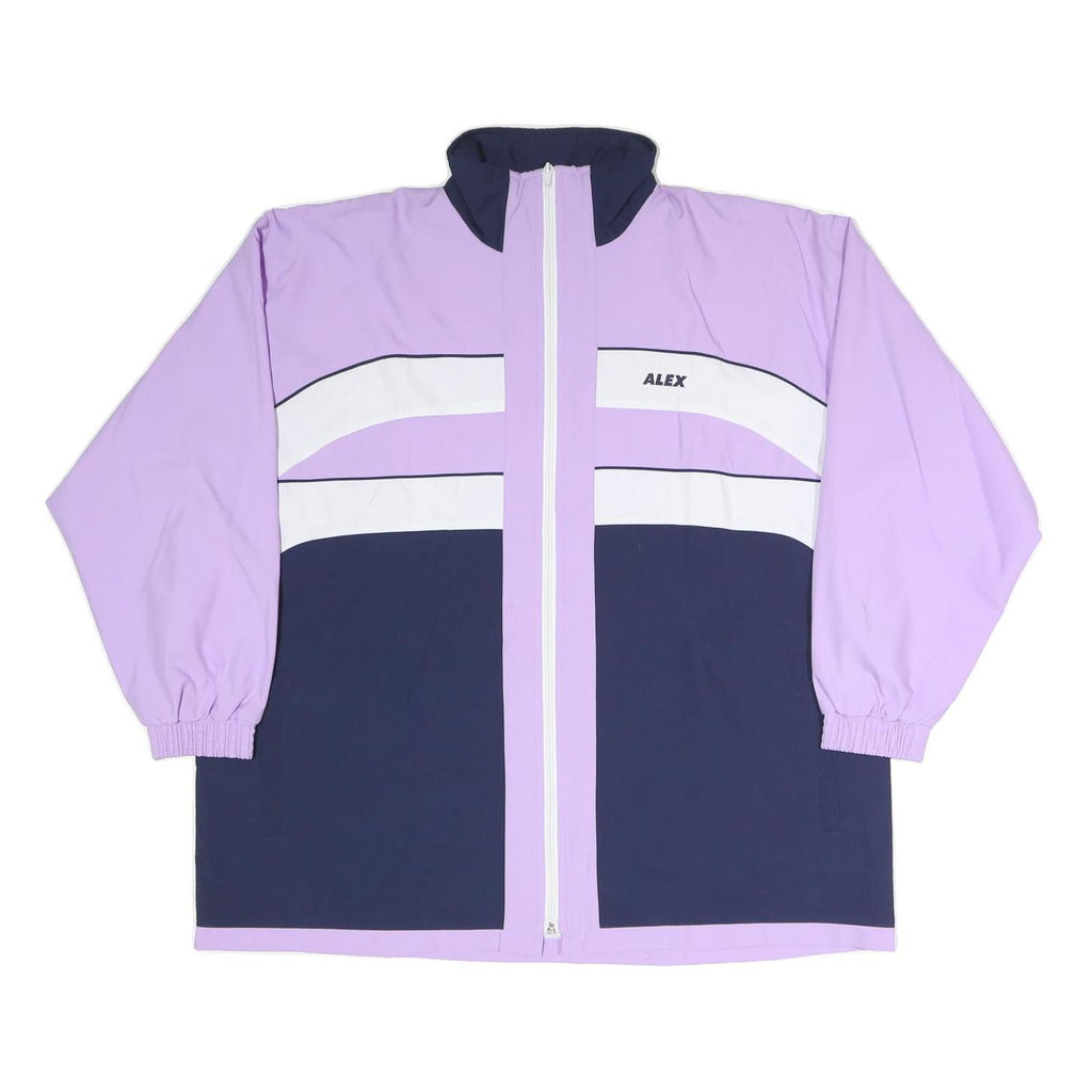 ALEX ATHLETICS Womens Lilac & Navy Zip Jacket XL Polyester Blend Colourblock