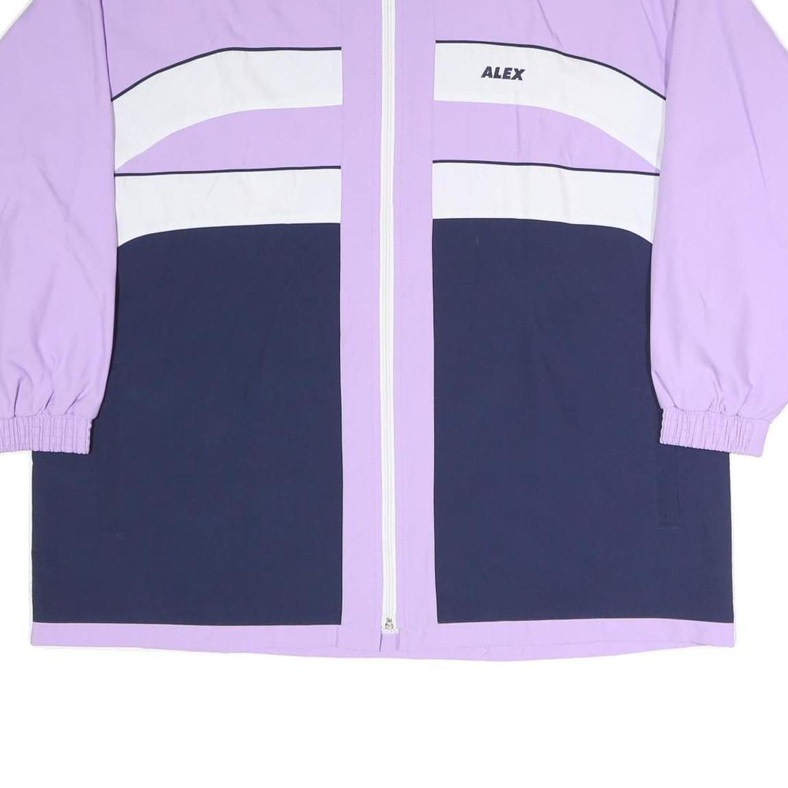 ALEX ATHLETICS Womens Lilac & Navy Zip Jacket XL Polyester Blend Colourblock