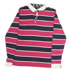 TOMMY HILFIGER Mens Blue & Red Striped Long Sleeve Polo Shirt XL Cotton Classic