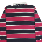 TOMMY HILFIGER Mens Blue & Red Striped Long Sleeve Polo Shirt XL Cotton Classic