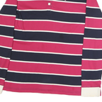 TOMMY HILFIGER Mens Blue & Red Striped Long Sleeve Polo Shirt XL Cotton Classic