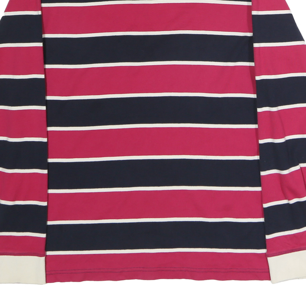 TOMMY HILFIGER Mens Blue & Red Striped Long Sleeve Polo Shirt XL Cotton Classic