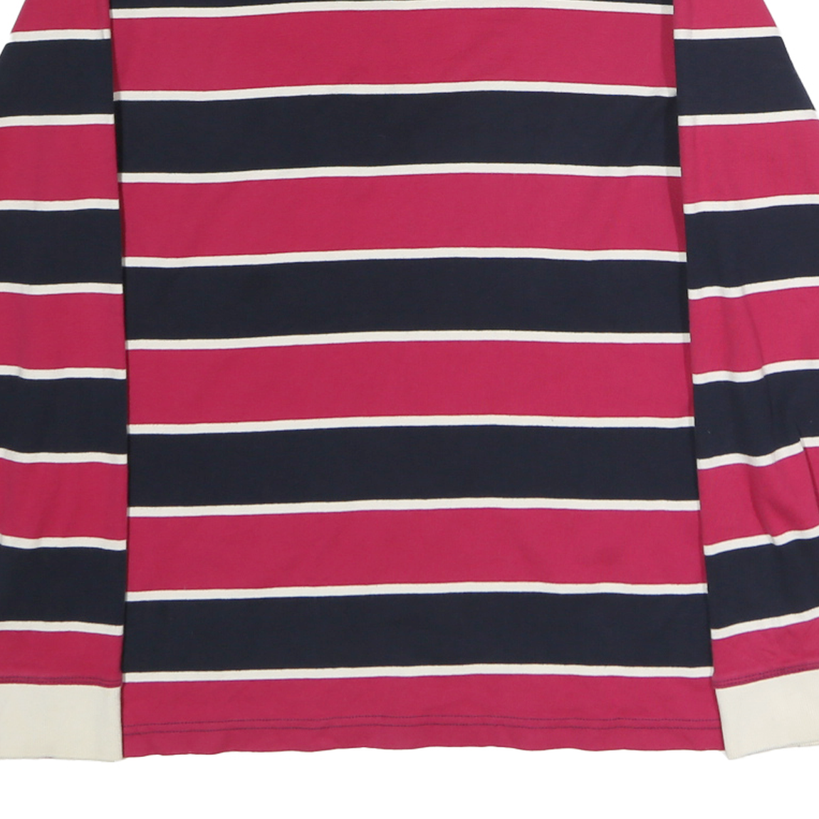 TOMMY HILFIGER Mens Blue & Red Striped Long Sleeve Polo Shirt XL Cotton Classic