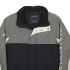 NAUTICA Mens Grey & Black Colourblock Cotton Blend Jacket S Zip Casual