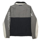 NAUTICA Mens Grey & Black Colourblock Cotton Blend Jacket S Zip Casual