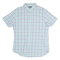 LEE Mens Blue & Green Checked Short Sleeve Shirt XL Casual Cotton Blend