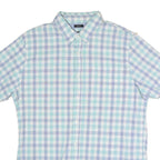 LEE Mens Blue & Green Checked Short Sleeve Shirt XL Casual Cotton Blend