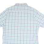 LEE Mens Blue & Green Checked Short Sleeve Shirt XL Casual Cotton Blend
