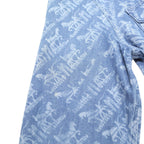 LEVI'S Mens Blue Cotton Patterned Shirt M Button Long Sleeve Western Style