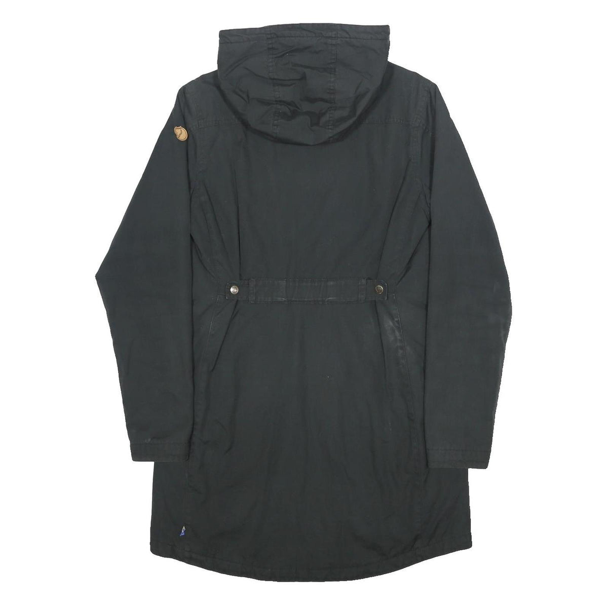 FJALLRAVEN Womens Black Outdoor Cotton Blend Jacket S Zip Hooded Casual