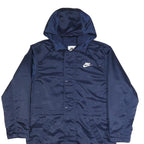 NIKE Mens Navy Blue Jacket S Polyester Hooded Zip Closure Plain Long Sleeve