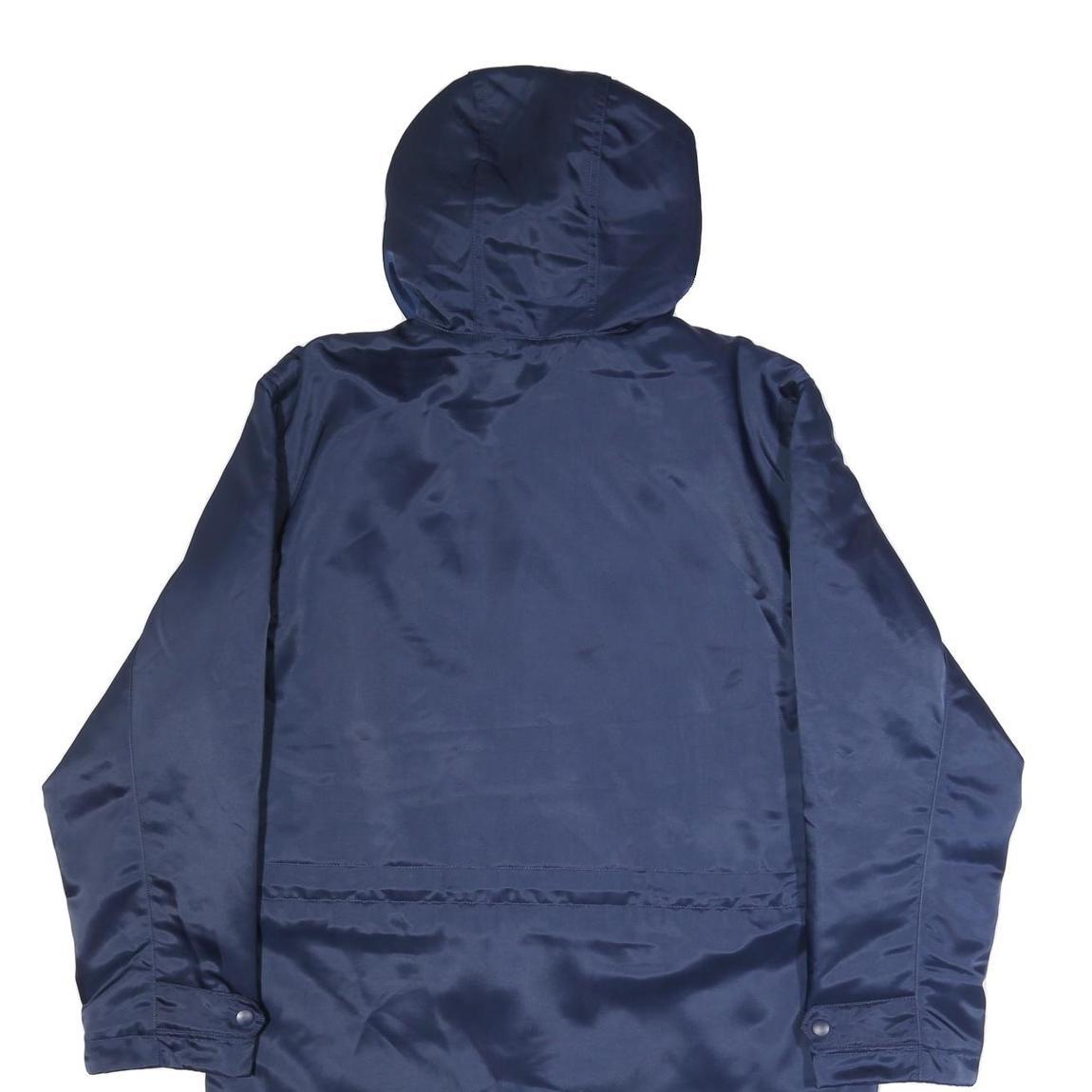 NIKE Mens Navy Blue Jacket S Polyester Hooded Zip Closure Plain Long Sleeve