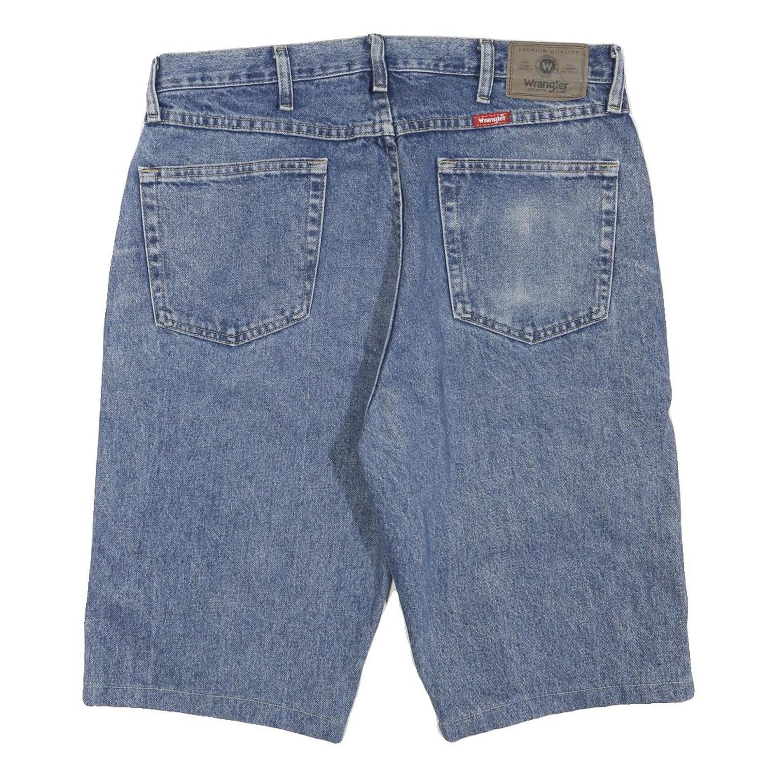 WRANGLER Mens Shorts Blue Denim XL W36 Classic Cotton Blend Casual Summer