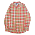 TOMMY HILFIGER Mens Red & Green Check Shirt L Classic Cotton Long Sleeve Button
