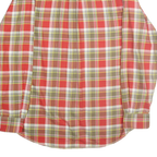 TOMMY HILFIGER Mens Red & Green Check Shirt L Classic Cotton Long Sleeve Button