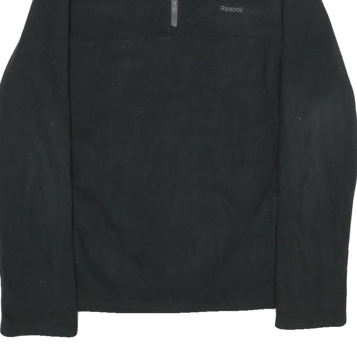 REEBOK Mens Black Pullover Plain Crew Neck Basic Knit M Sportswear Jumper