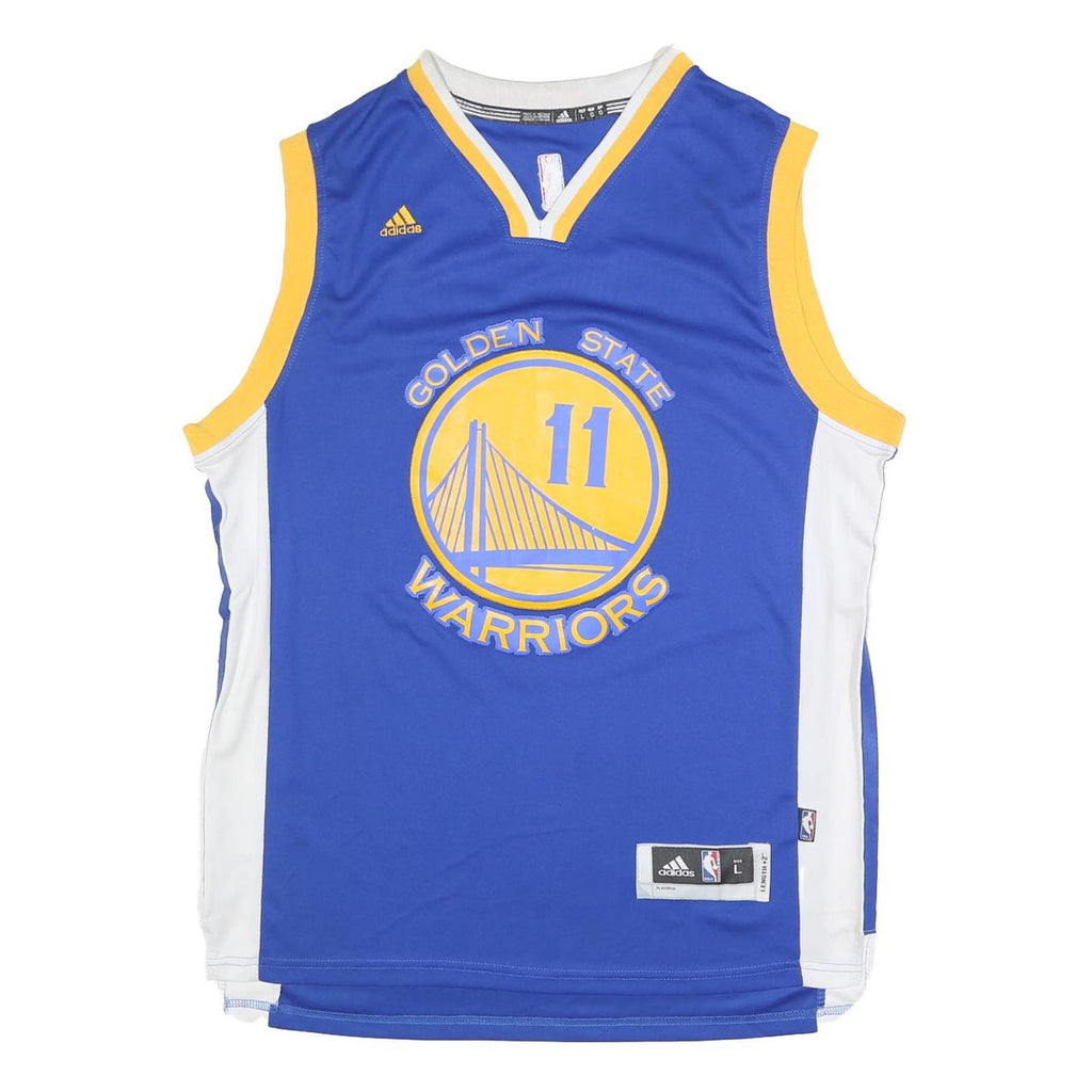 ADIDAS Mens Blue & Yellow Golden State Warriors Basketball Jersey L Sleeveless