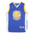 ADIDAS Mens Blue & Yellow Golden State Warriors Basketball Jersey L Sleeveless