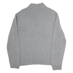 CHAPS Mens Grey Pullover Plain 1/4 Zip Basic Knit L Cotton Jumper Casual