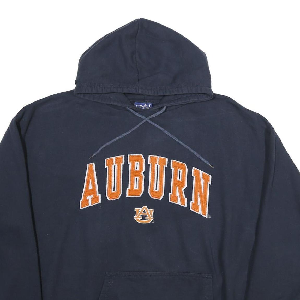 OMB Mens Navy Auburn Cotton Pullover Hoodie L College Logo Sweatshirt