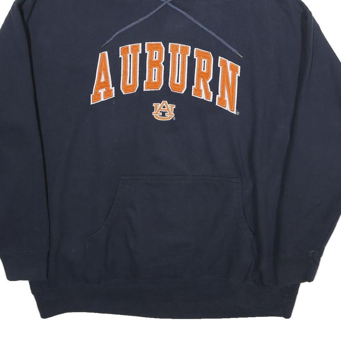 OMB Mens Navy Auburn Cotton Pullover Hoodie L College Logo Sweatshirt