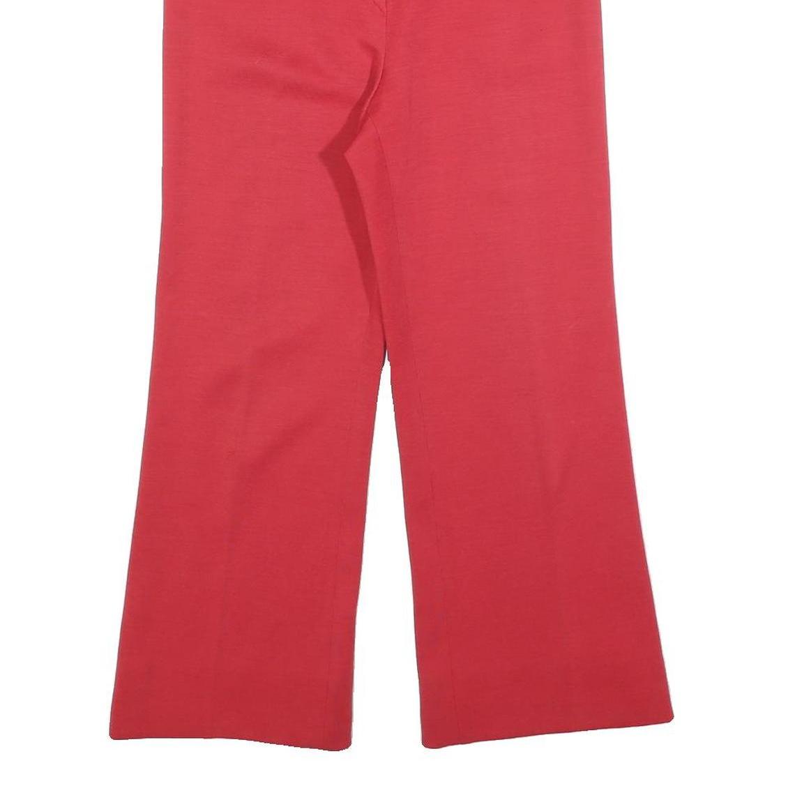 Womens Regular Fit Red Wool Blend Zip Closure Trousers W30 L25 Stylish