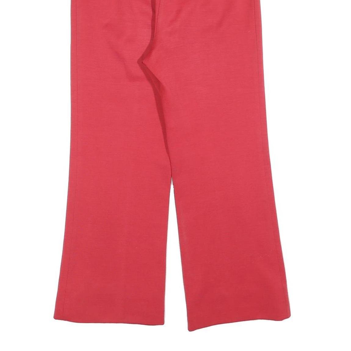 Womens Regular Fit Red Wool Blend Zip Closure Trousers W30 L25 Stylish