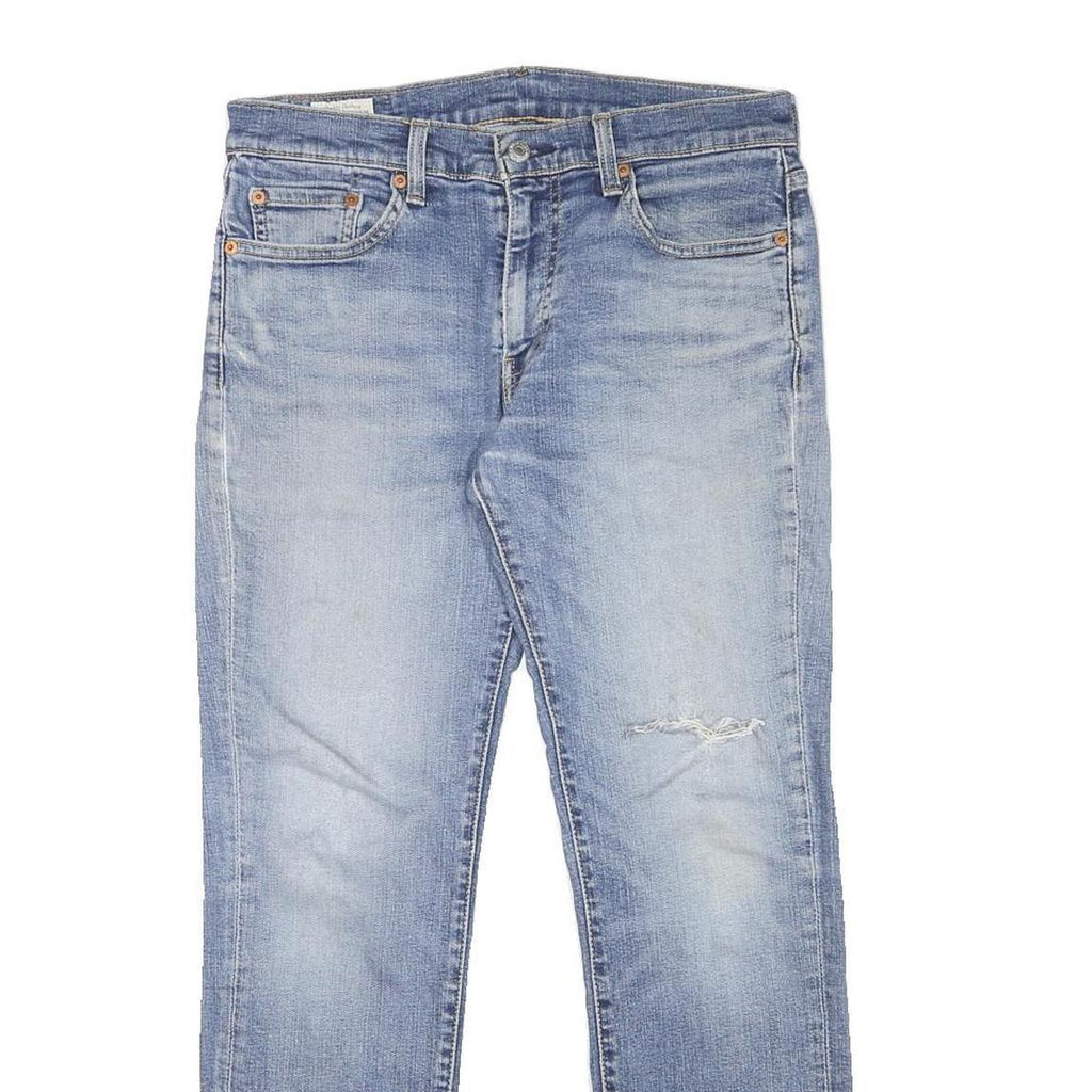 LEVI'S 511 Mens Slim Blue Denim Light W31 L28 Distressed Cotton Blend Zip Jeans