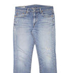 LEVI'S 511 Mens Slim Blue Denim Light W31 L28 Distressed Cotton Blend Zip Jeans